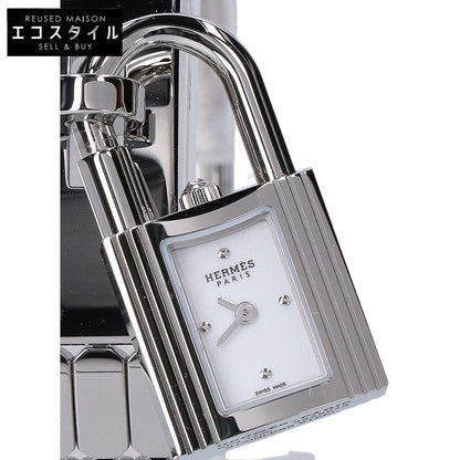 HERMES エルメス 新品同様 KE4.110b ケリーウォッチ スパークリングホワイトラッカー文字盤 SS クオーツ 腕時計