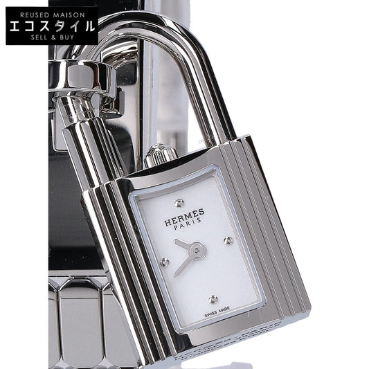 HERMES エルメス 新品同様 KE4.110b ケリーウォッチ スパークリングホワイトラッカー文字盤 SS クオーツ 腕時計