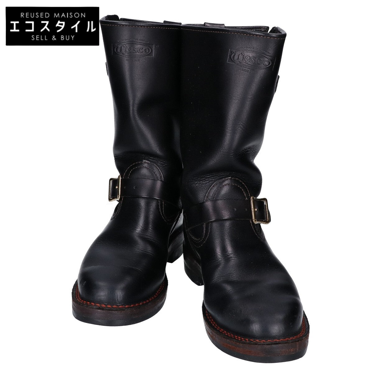 WESCO ウエスコ BT7700430 ブラック CUSTOM BOSS/カスタムボス ダブルストラップ オレンジステッチ ダブルレザーミッドソール シューズ