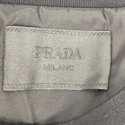 PRADA プラダ 26SS UJN661 SWMO ブラック トライアングルプレート ボックスシルエット Re-Nylon xジャージー Tシャツ トップス