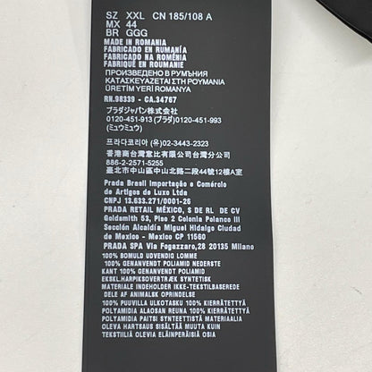PRADA プラダ 26SS UJN661 SWMO ブラック トライアングルプレート ボックスシルエット Re-Nylon xジャージー Tシャツ トップス