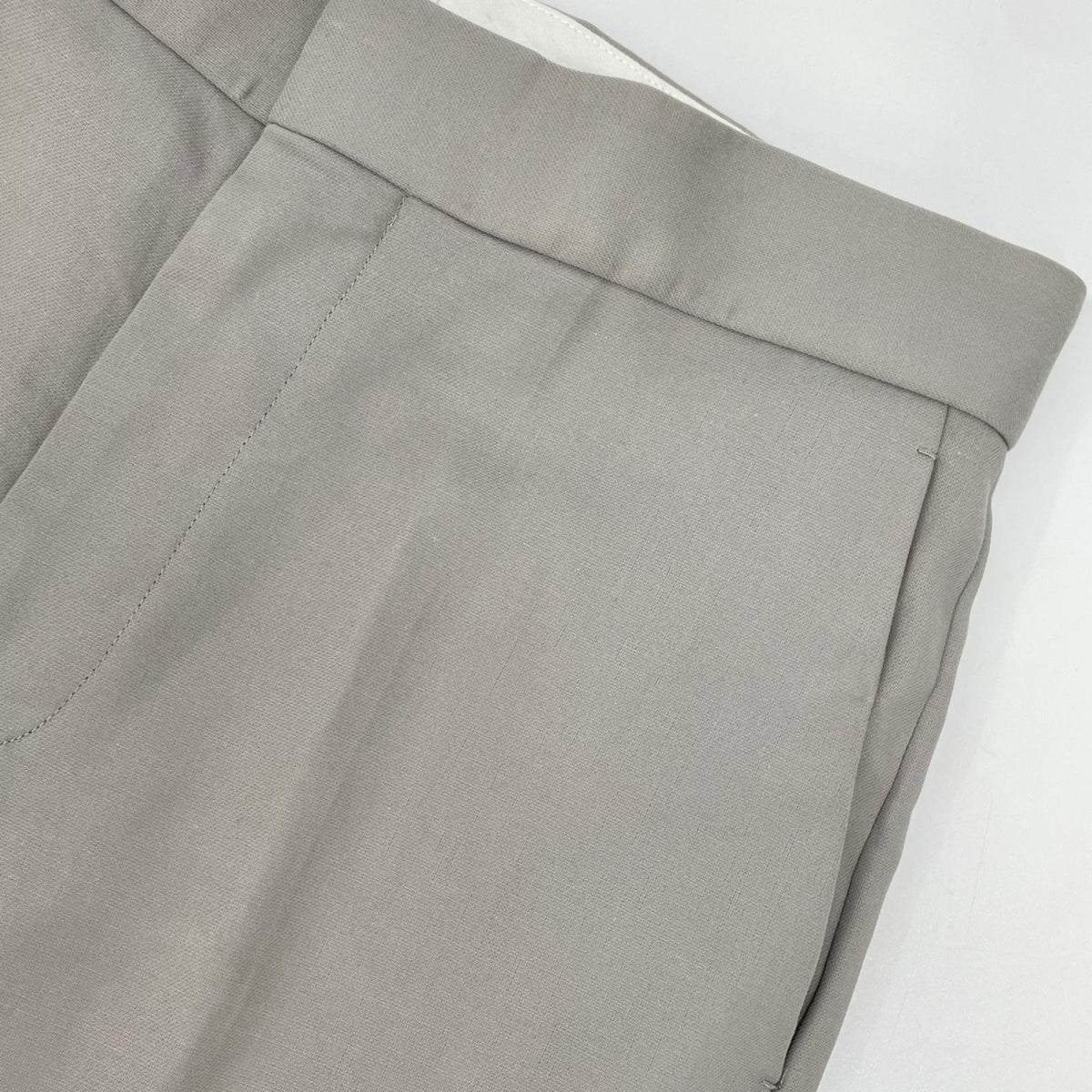 DRAWER ドゥロワー 6514-236-1224 グレー コットン×シルクライニング センタープレス ストレートアンクルパンツ ボトムス