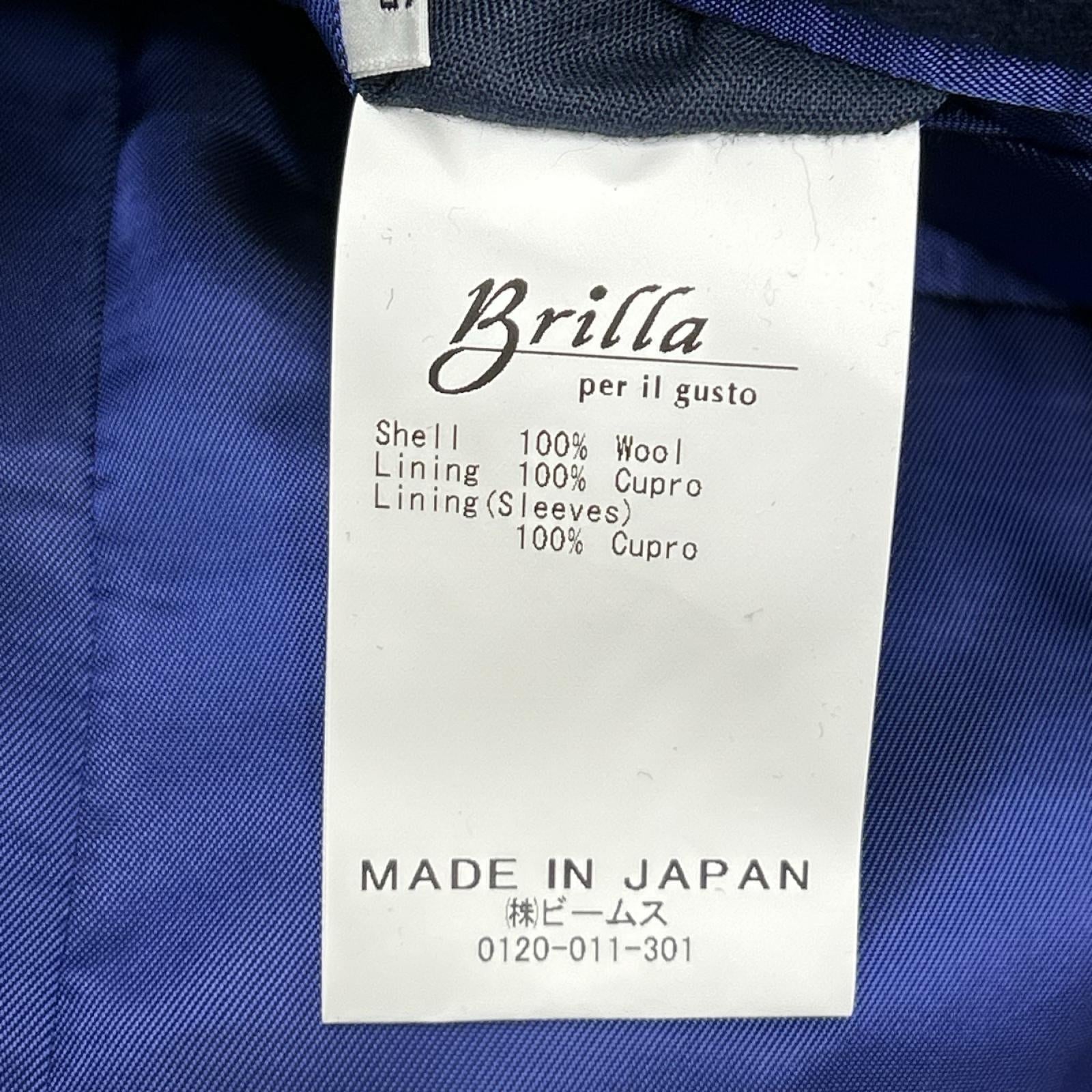 Brilla per il gusto ブリッラ ペル イル グスト 24-16-1113-015 ネイビー ロロ・ピアーナ生地 紺ブレ/2Bシングルテーラードジャケット ジャケット