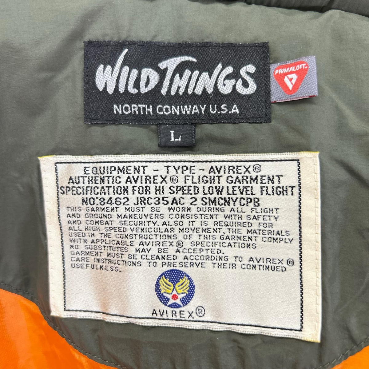 WILD THINGS ワイルドシングス 【×AVIREX】WT21214AX1 カーキ HAPPY JACKET ハッピージャケット 中綿ジャケット ジャケット