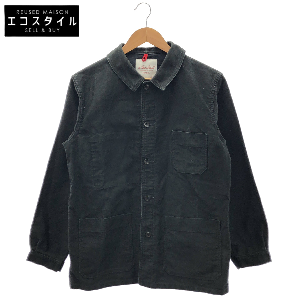 Le Sans Pareil ル サン パレイユ LSP-25U-203001 ブラック Cotton Twill Traditional Coverall コットンツイル トラディショナル カバーオール トップス
