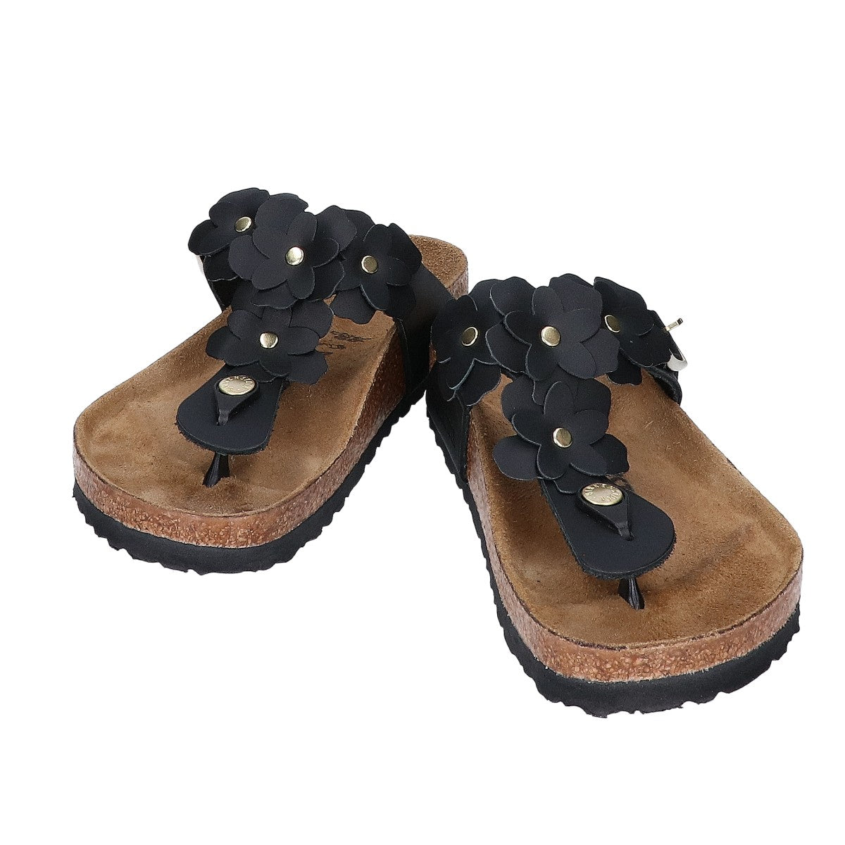 BIRKEN STOCK ビルケンシュトック ブラック Gizeh Flower Embellishment / ギゼ フラワー エンベリッシュメント トングサンダル シューズ