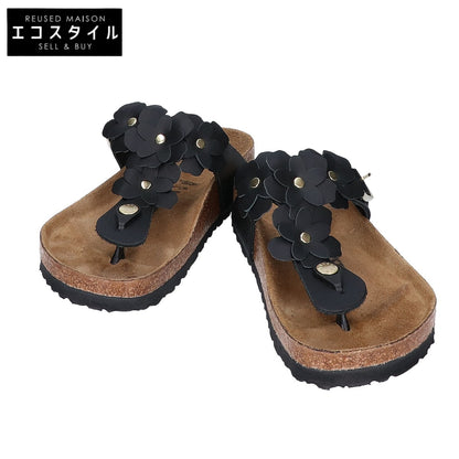 BIRKEN STOCK ビルケンシュトック ブラック Gizeh Flower Embellishment / ギゼ フラワー エンベリッシュメント トングサンダル シューズ