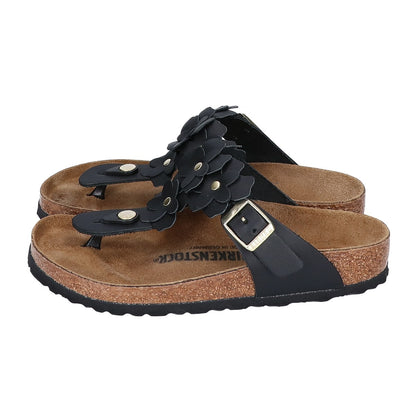 BIRKEN STOCK ビルケンシュトック ブラック Gizeh Flower Embellishment / ギゼ フラワー エンベリッシュメント トングサンダル シューズ