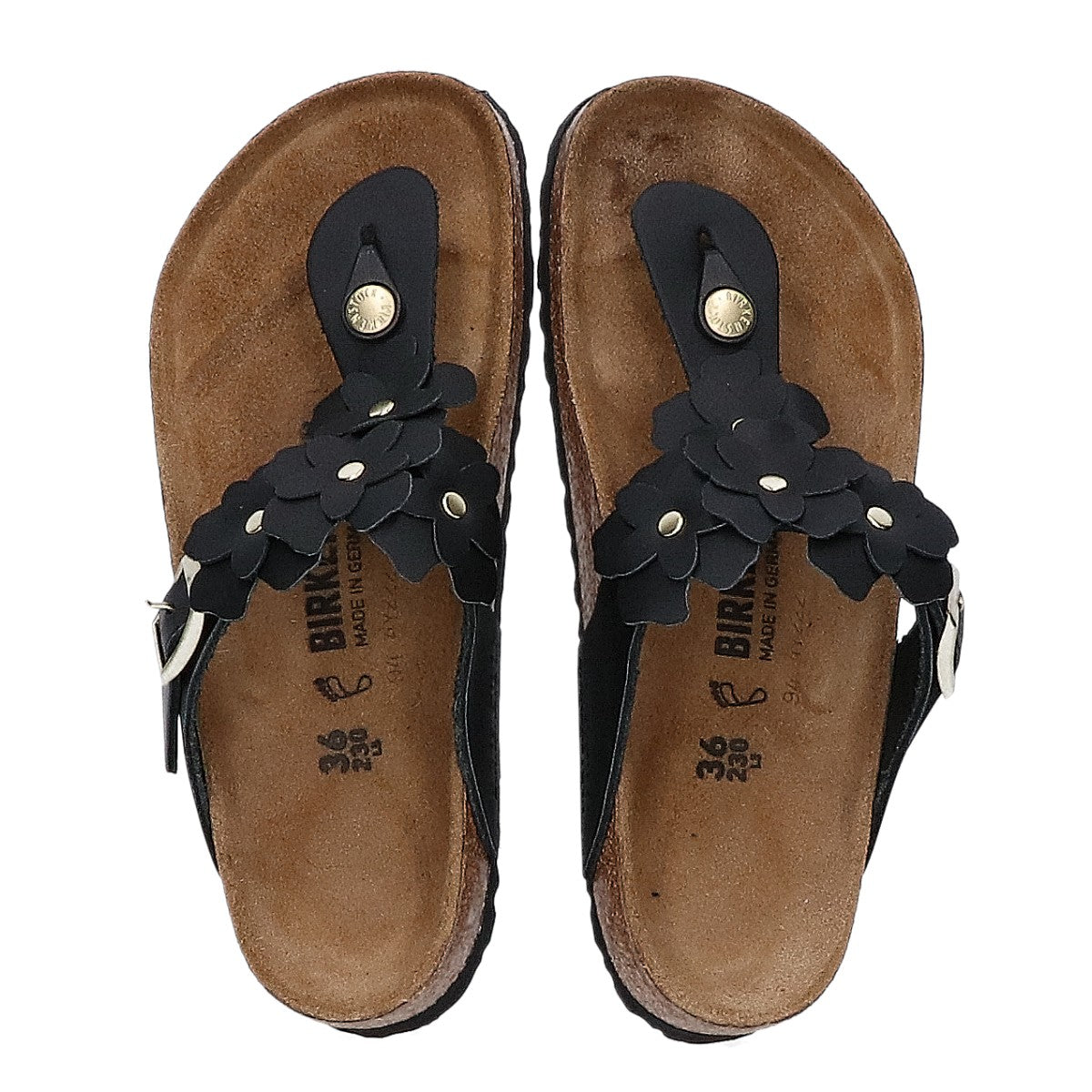 BIRKEN STOCK ビルケンシュトック ブラック Gizeh Flower Embellishment / ギゼ フラワー エンベリッシュメント トングサンダル シューズ