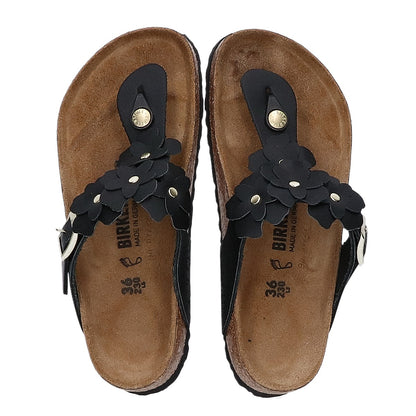 BIRKEN STOCK ビルケンシュトック ブラック Gizeh Flower Embellishment / ギゼ フラワー エンベリッシュメント トングサンダル シューズ