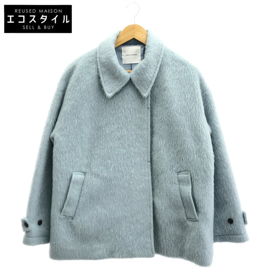 LagunaMoon Light blue stand-collar coat, shaggy half coat Tops