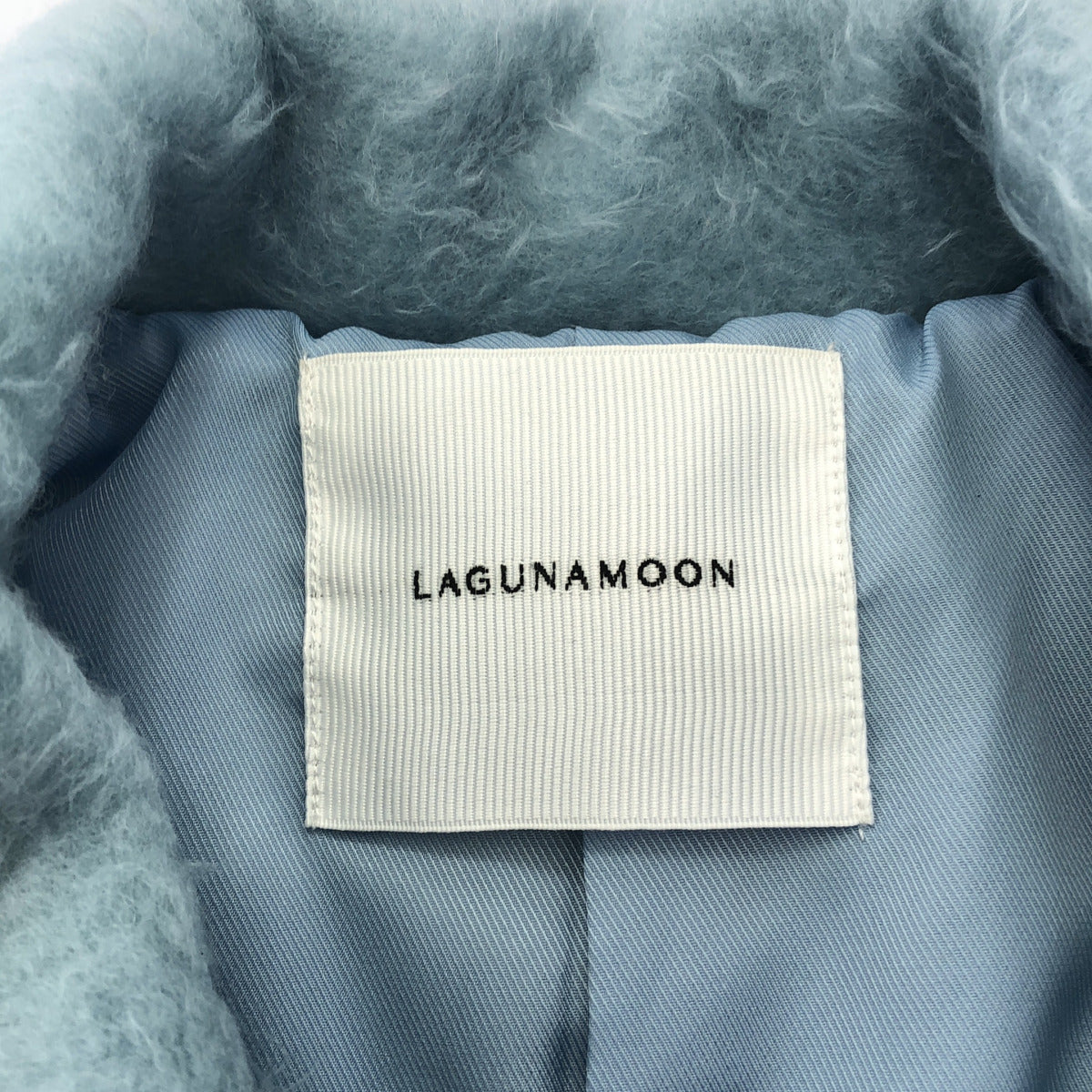LagunaMoon ラグナムーン ライトブルー ステンカラーコート コート シャギーハーフコート トップス