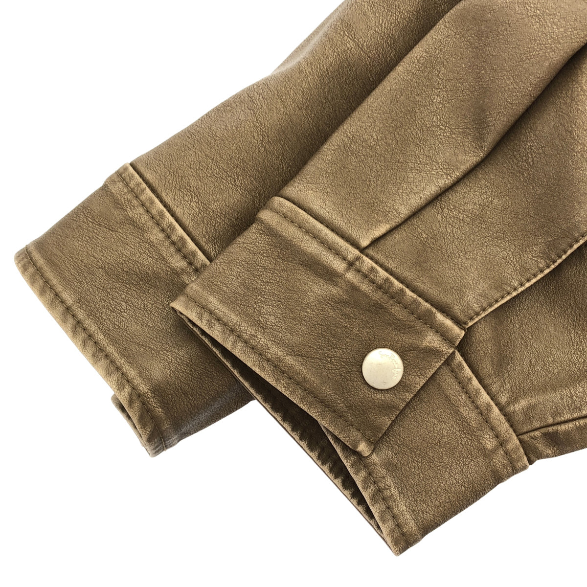 SEA ROOM LYNN シールームリン ベージュ Vintage wash ECOレザーライダース トップス