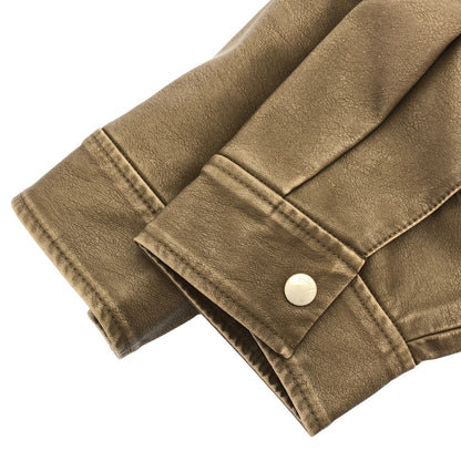 SEA ROOM LYNN シールームリン ベージュ Vintage wash ECOレザーライダース トップス