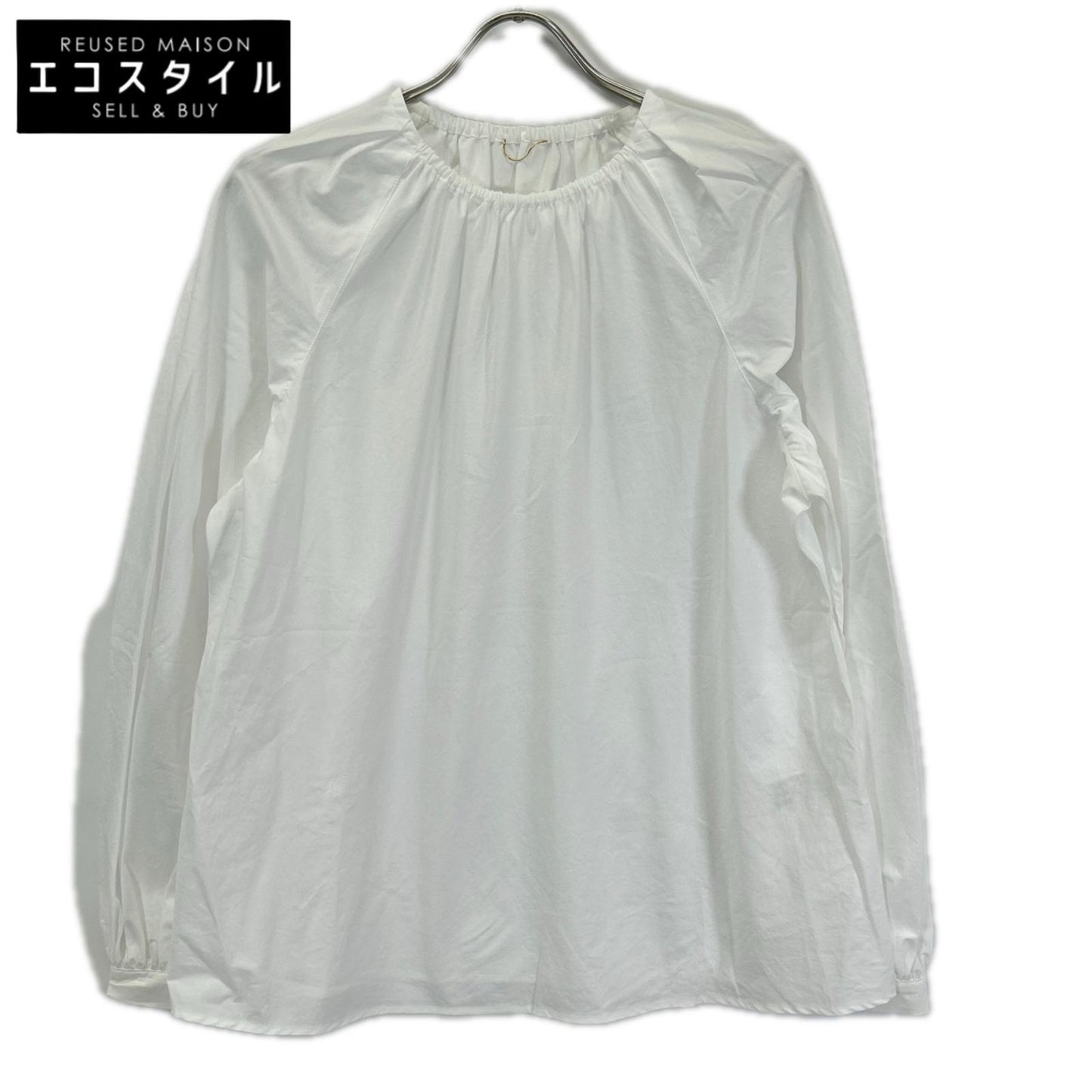 Deuxieme Classe ドゥーズィエムクラス 25年製 ホワイト Inspiring Blouse ギャザーブラウスシャツ トップス