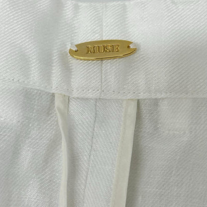 MUSE ミューズ 26年製 ホワイト OGLINEN Wタックワイドパンツ ボトムス