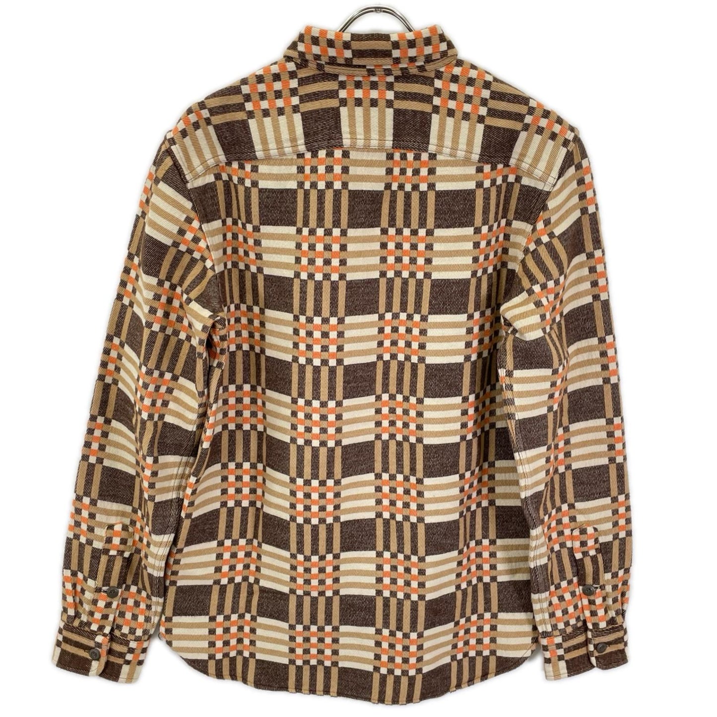 RRL ダブルアールエル 782911360001 ベージュ×オレンジ コットン チェック柄 プラッドジャガードワークシャツ トップス
