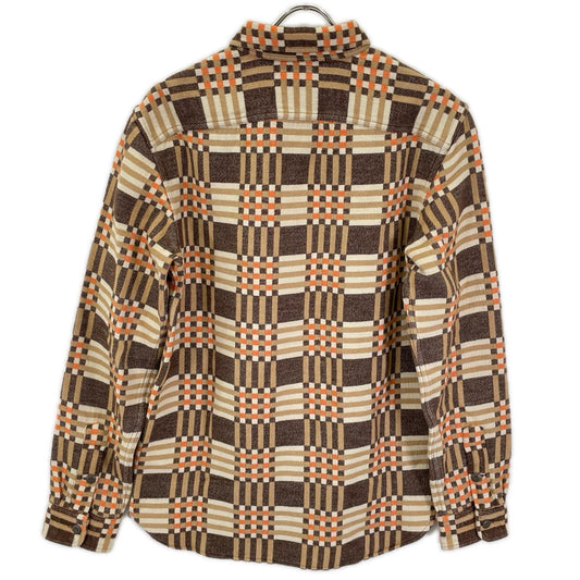 RRL ダブルアールエル 782911360001 ベージュ×オレンジ コットン チェック柄 プラッドジャガードワークシャツ トップス