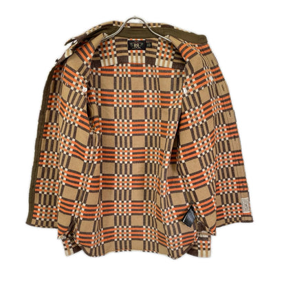 RRL ダブルアールエル 782911360001 ベージュ×オレンジ コットン チェック柄 プラッドジャガードワークシャツ トップス