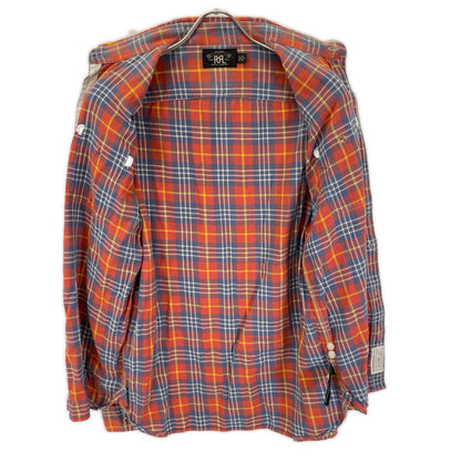 RRL ダブルアールエル 782889985001 オレンジ×ブルー コットン ヴィンテージチェック Farrell West Sport Shirt トップス