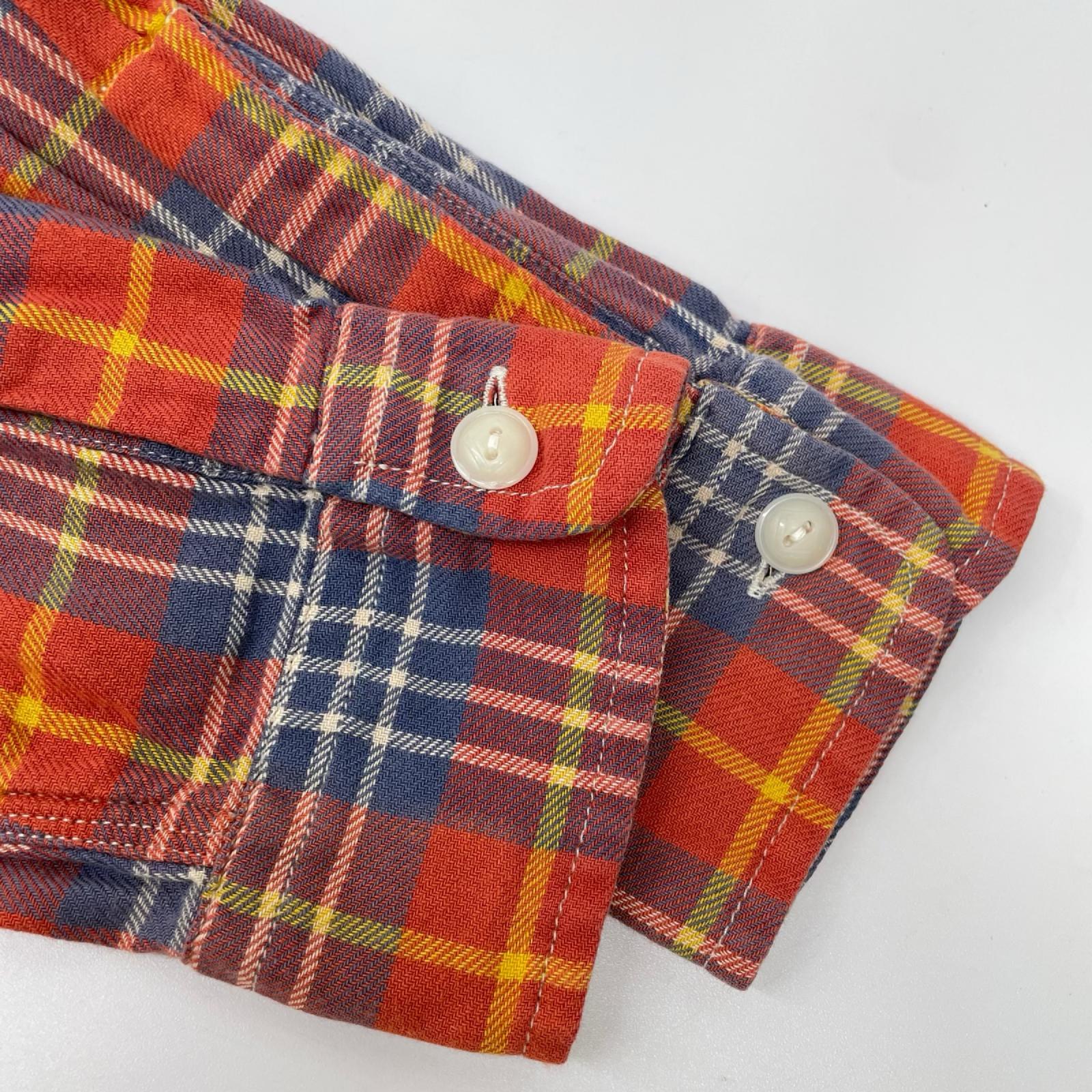 RRL ダブルアールエル 782889985001 オレンジ×ブルー コットン ヴィンテージチェック Farrell West Sport Shirt トップス