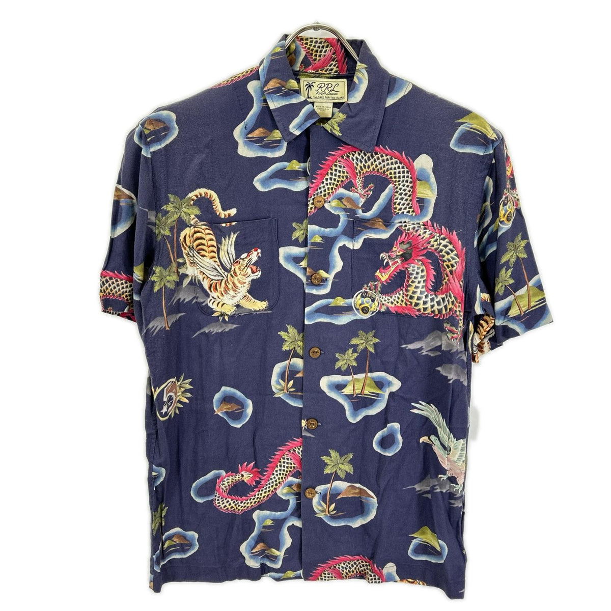 RRL ダブルアールエル 782733266001 ブルー レーヨン TROPICAL PRINT HAWAIIAN CAMP SHIRTS トップス