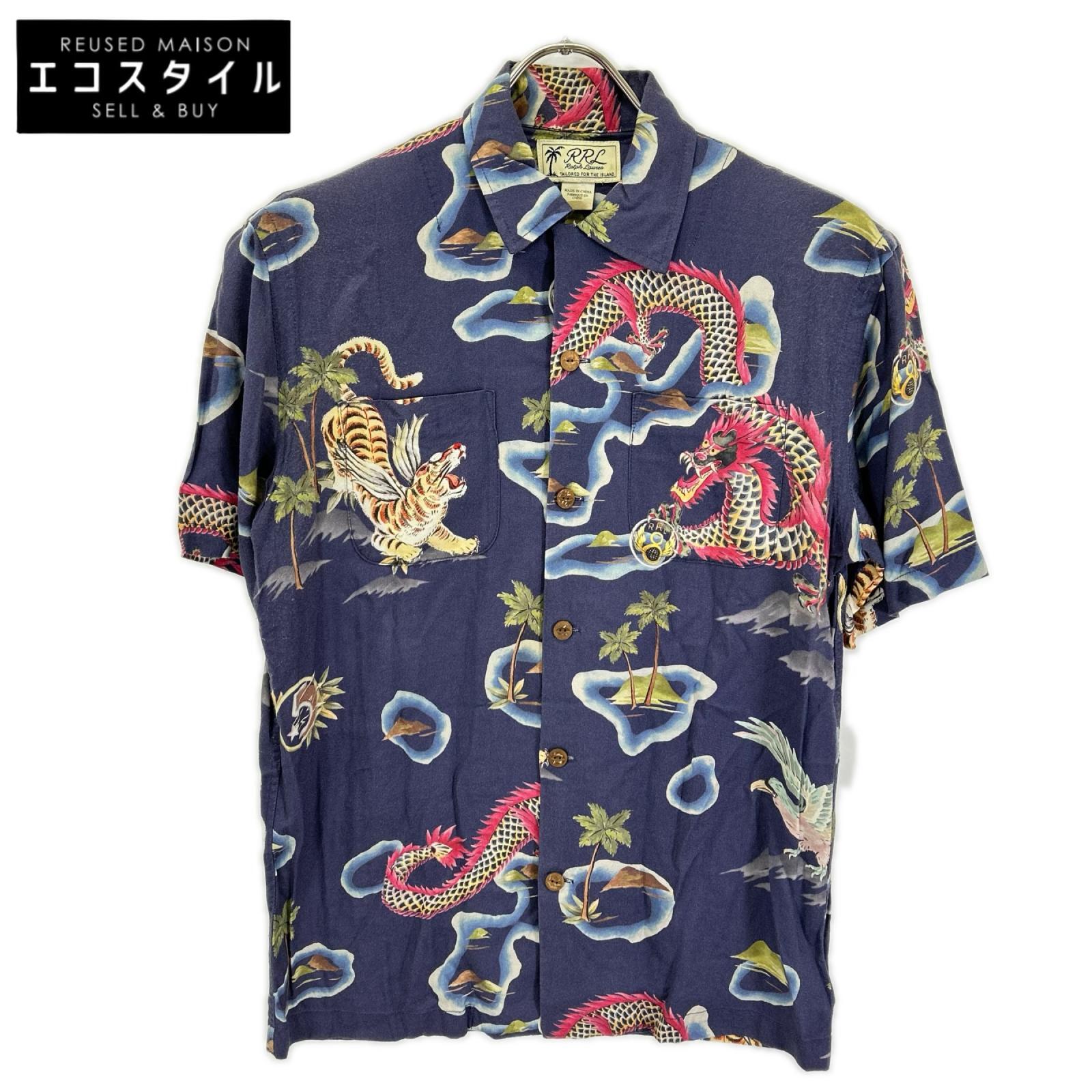 RRL ダブルアールエル 782733266001 ブルー レーヨン TROPICAL PRINT HAWAIIAN CAMP SHIRTS トップス