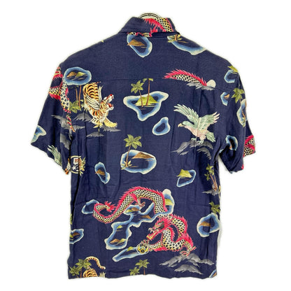 RRL ダブルアールエル 782733266001 ブルー レーヨン TROPICAL PRINT HAWAIIAN CAMP SHIRTS トップス