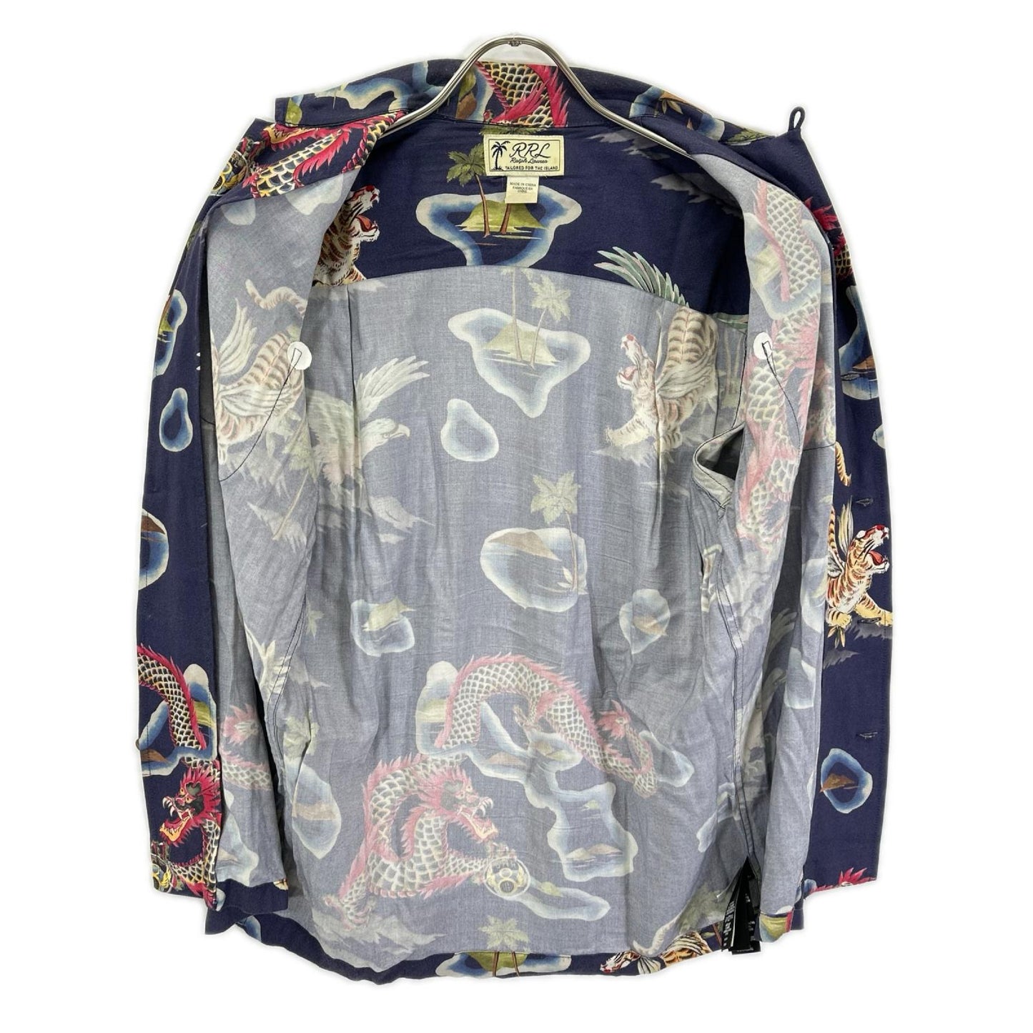 RRL ダブルアールエル 782733266001 ブルー レーヨン TROPICAL PRINT HAWAIIAN CAMP SHIRTS トップス