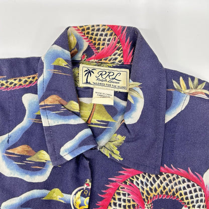 RRL ダブルアールエル 782733266001 ブルー レーヨン TROPICAL PRINT HAWAIIAN CAMP SHIRTS トップス