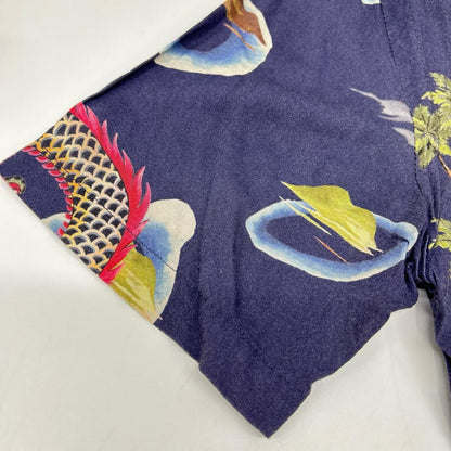 RRL ダブルアールエル 782733266001 ブルー レーヨン TROPICAL PRINT HAWAIIAN CAMP SHIRTS トップス
