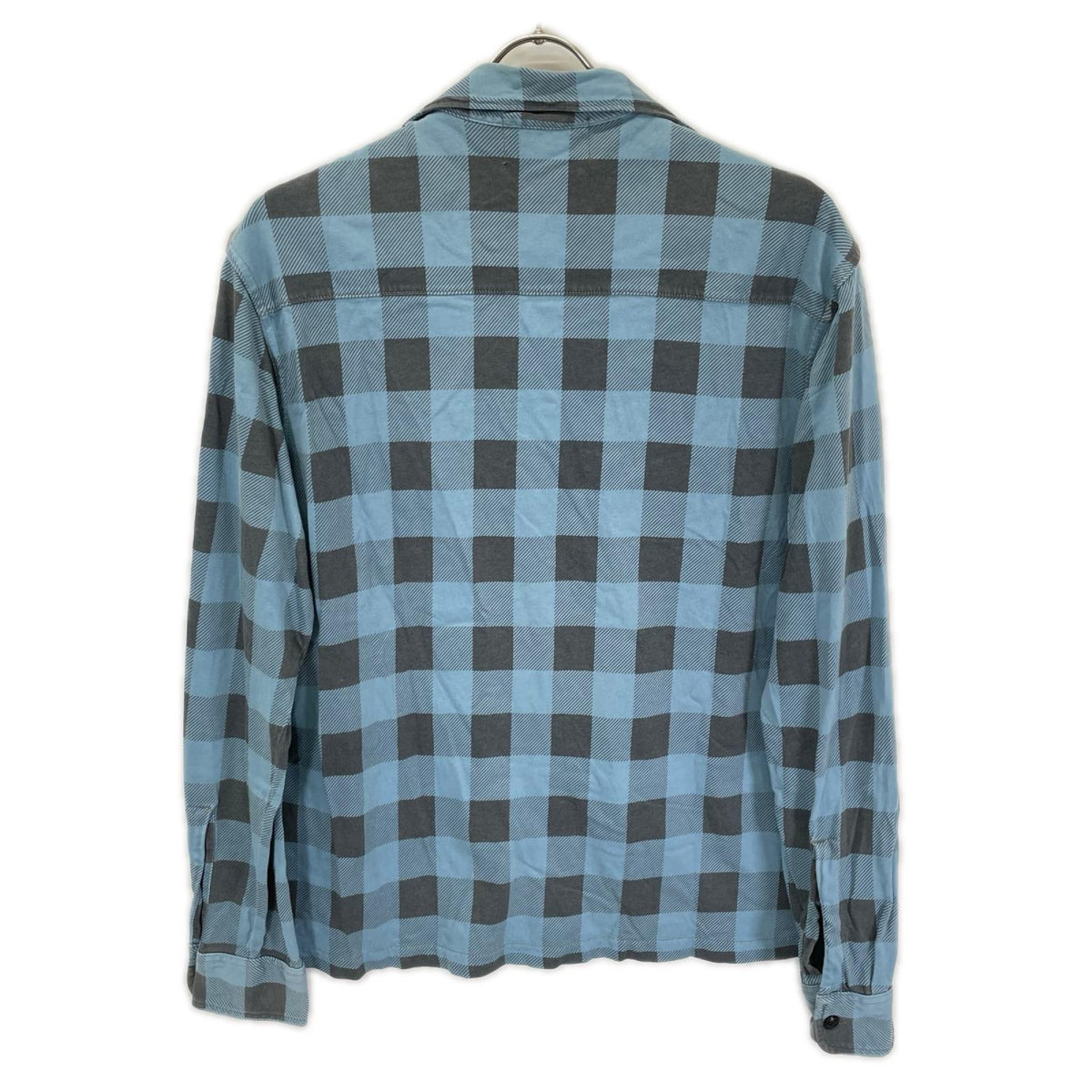 RRL ダブルアールエル 782826944001 ブルー×グレー コットン バッファローチェック ジャージーワークシャツ トップス