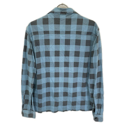 RRL ダブルアールエル 782826944001 ブルー×グレー コットン バッファローチェック ジャージーワークシャツ トップス