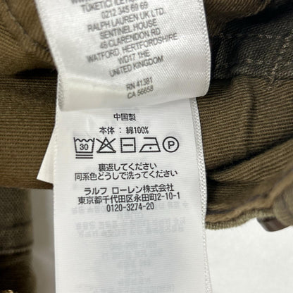RRL ダブルアールエル 782872046001 オリーブ ピースダイキャンバス 染め加工 ドローストリング カーゴパンツ ボトムス