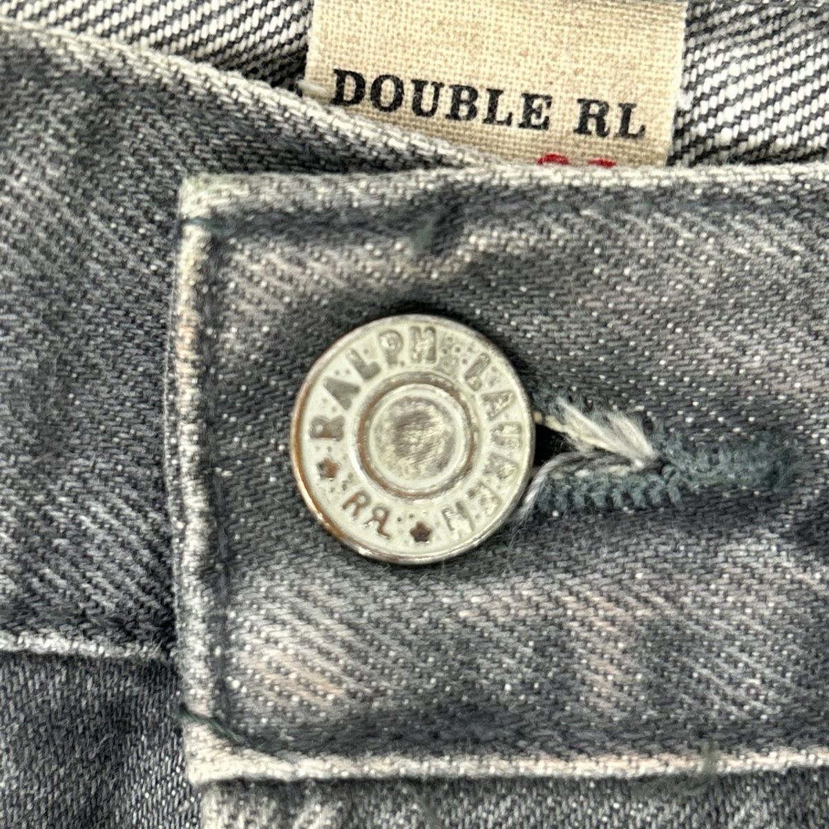 RRL ダブルアールエル 782538549002 グレー コットン ロゴ刺繍 ジップフライ スリムナロー5ポケットデニムパンツ ボトムス