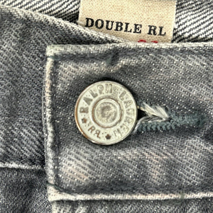 RRL ダブルアールエル 782538549002 グレー コットン ロゴ刺繍 ジップフライ スリムナロー5ポケットデニムパンツ ボトムス
