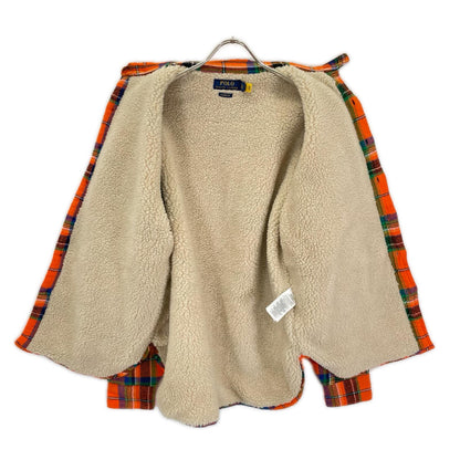 POLObyRalphLauren ポロラルフローレン オレンジ コットン クラシックフィット ボアライニング フリースラインド プラッド フランネルオーバーシャツジャケット ジャケット
