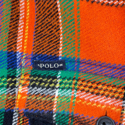POLObyRalphLauren ポロラルフローレン オレンジ コットン クラシックフィット ボアライニング フリースラインド プラッド フランネルオーバーシャツジャケット ジャケット