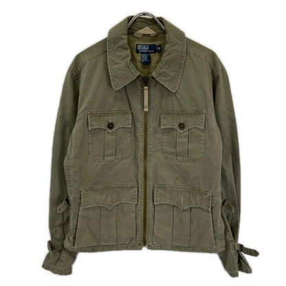 POLObyRalphLauren ポロラルフローレン 90's カーキ コットン TALONジップ チンストラップ ジップアップ サファリジャケット ジャケット