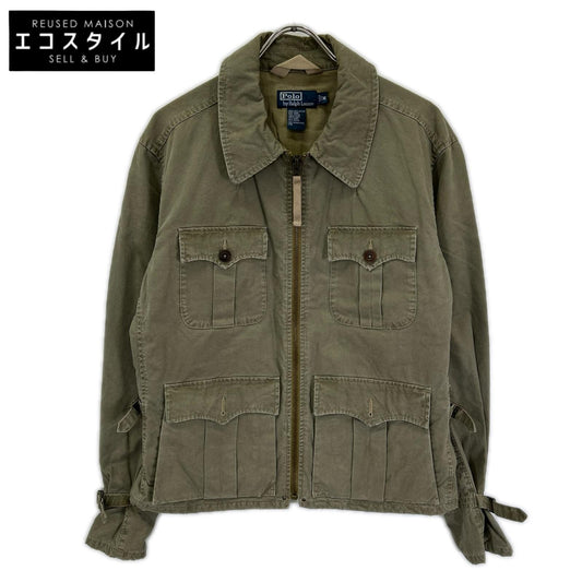 POLObyRalphLauren ポロラルフローレン 90's カーキ コットン TALONジップ チンストラップ ジップアップ サファリジャケット ジャケット