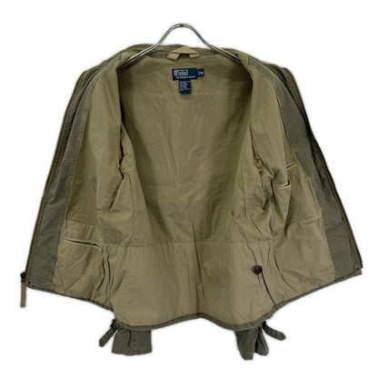 POLObyRalphLauren ポロラルフローレン 90's カーキ コットン TALONジップ チンストラップ ジップアップ サファリジャケット ジャケット