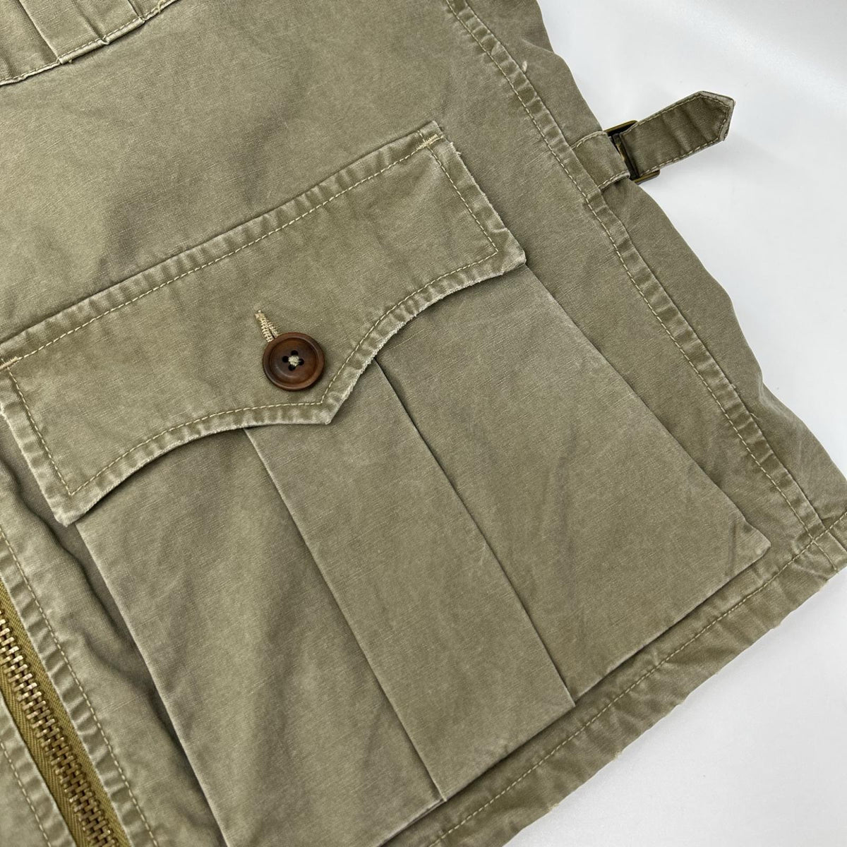 POLObyRalphLauren ポロラルフローレン 90's カーキ コットン TALONジップ チンストラップ ジップアップ サファリジャケット ジャケット