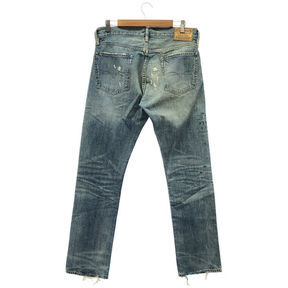 POLObyRalphLauren ポロラルフローレン 4700188340 オーセンティックダンガリー ウォッシュブルー ダメージ加工 ボタンフライ デニムパンツ ボトムス