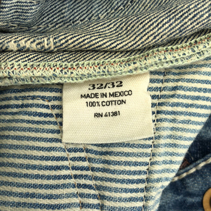 POLObyRalphLauren ポロラルフローレン 4700188340 オーセンティックダンガリー ウォッシュブルー ダメージ加工 ボタンフライ デニムパンツ ボトムス