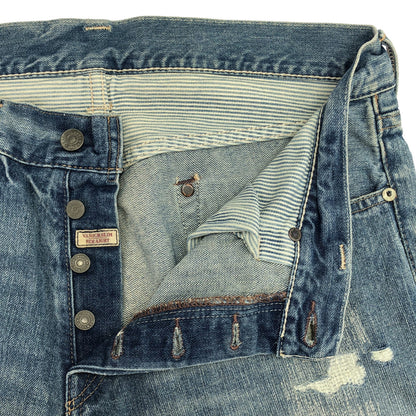 POLObyRalphLauren ポロラルフローレン 4700188340 オーセンティックダンガリー ウォッシュブルー ダメージ加工 ボタンフライ デニムパンツ ボトムス