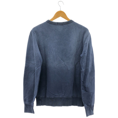 POLObyRalphLauren ポロラルフローレン ネイビー コットン フロッキープリント ヴィンテージ加工スウェットプルオーバー トップス