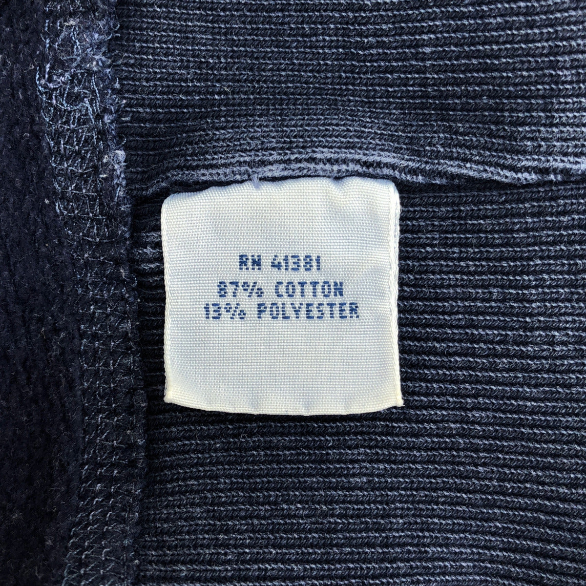 POLObyRalphLauren ポロラルフローレン ネイビー コットン フロッキープリント ヴィンテージ加工スウェットプルオーバー トップス