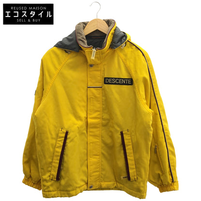 DESCENTE デサント CMP-3401 イエロー ポリエステル ラバーロゴ ジップアップ フーデッドスキージャケット トップス