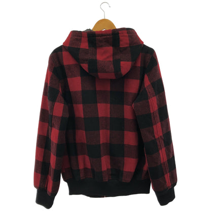 LEVI'S リーバイス LM9RH047 レッド×ブラック ウール混 チェック柄デザインジップフーディ トップス