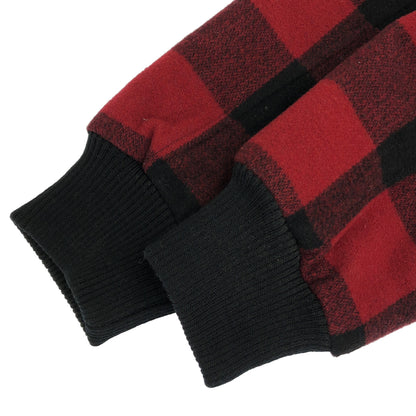 LEVI'S リーバイス LM9RH047 レッド×ブラック ウール混 チェック柄デザインジップフーディ トップス